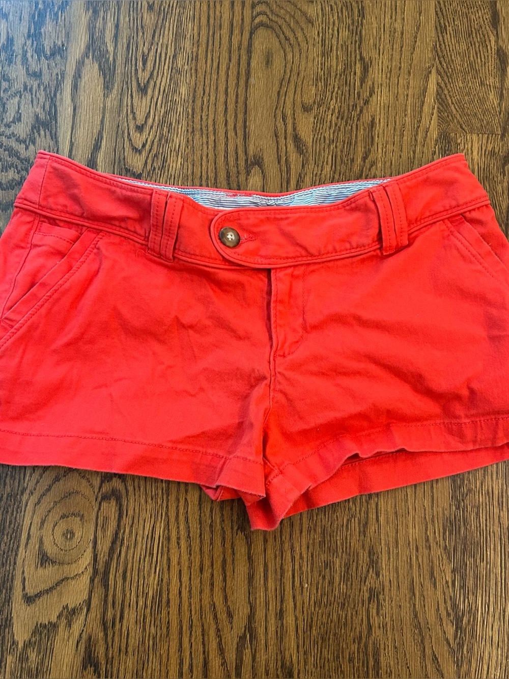 Red Camel Neon Coral Low-Rise Mini Shorts